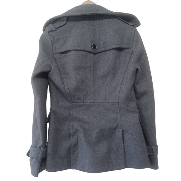 Express Grey Winter Wool button Pea  Coat Size Xs - Picture 9 of 9